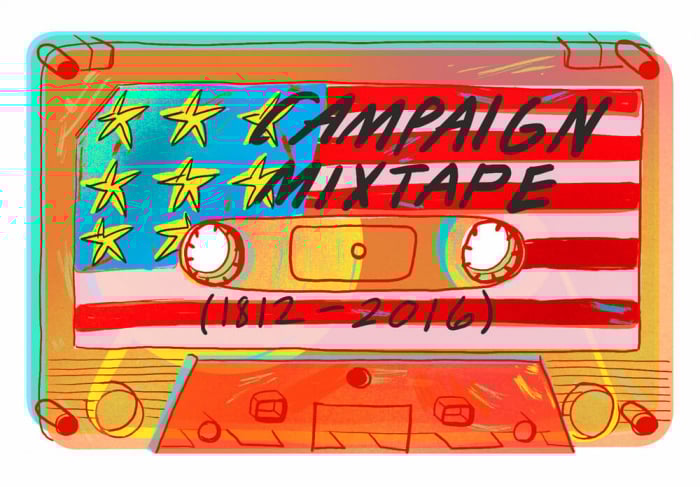 a colorful cassette tape reads "Campaign Mixtape 1812-2016